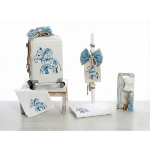 Σετ Βάπτισης Τρόλεϊ "Floral Blue Elephant" 26205